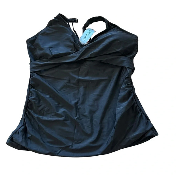 Yonique women's XXL black tankini tummy control, nwt - Picture 2 of 5